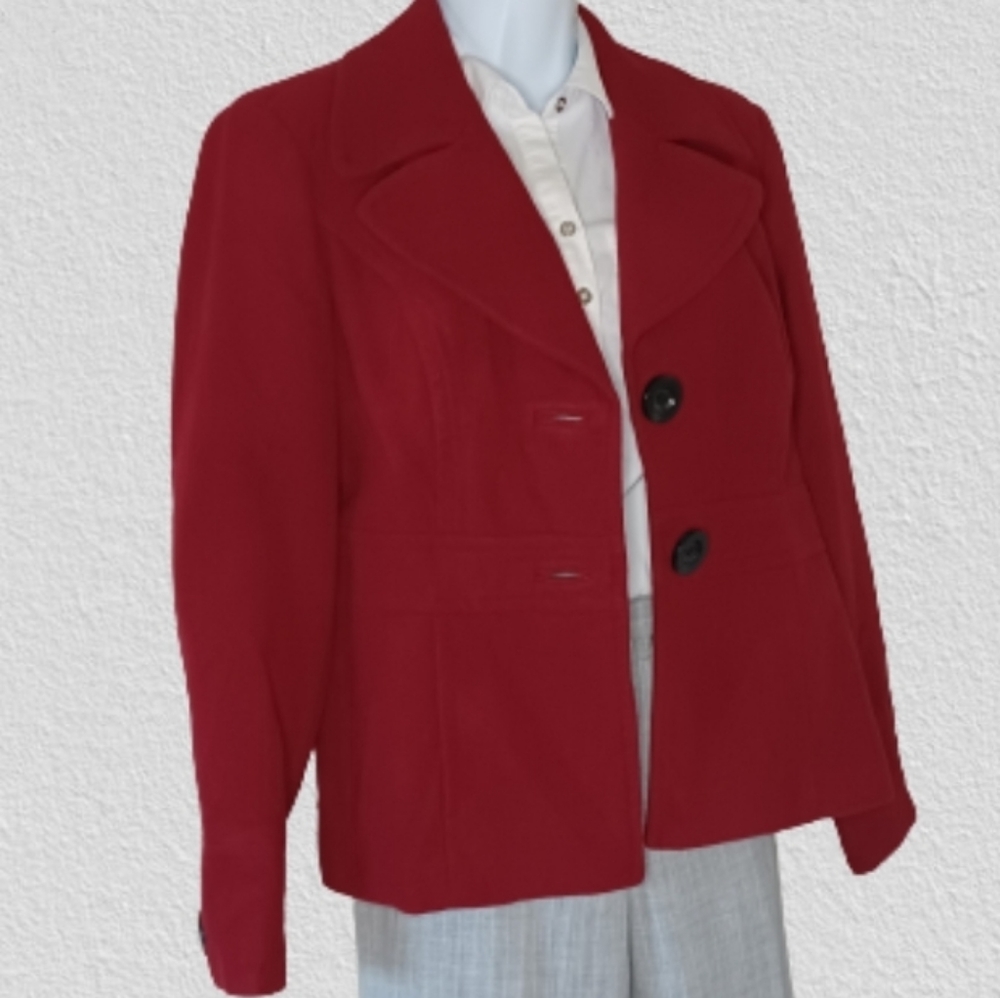 East 5th Red wool coat, sz SP